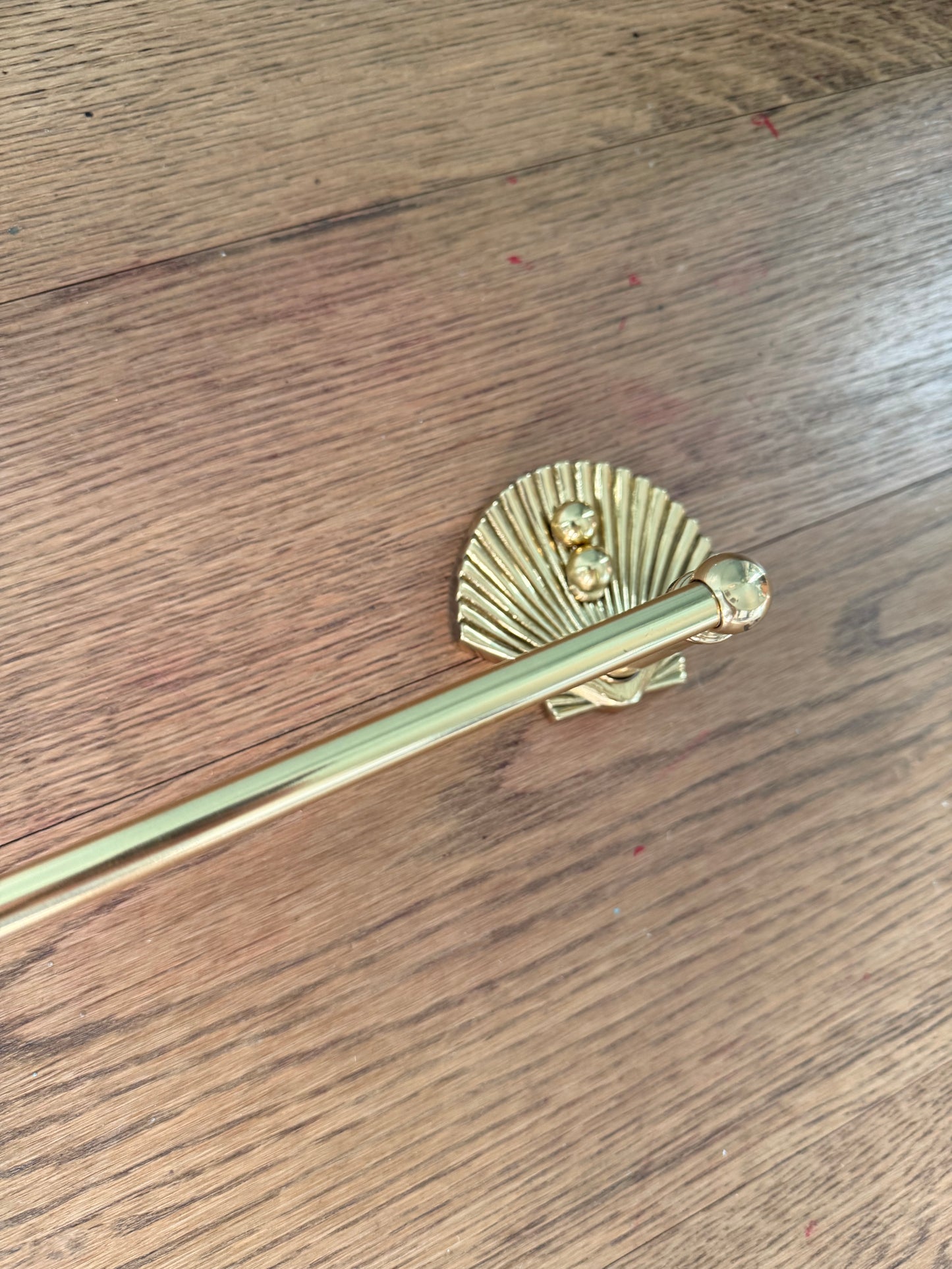 Vintage Brass Shell Towel Rack