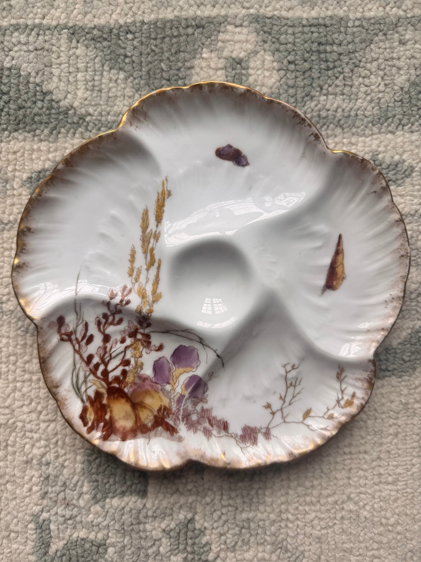 Antique Limoges Porcelain Oyster Plates