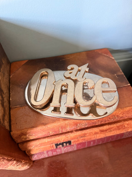 Vintage At Once Brass Paper Cip
