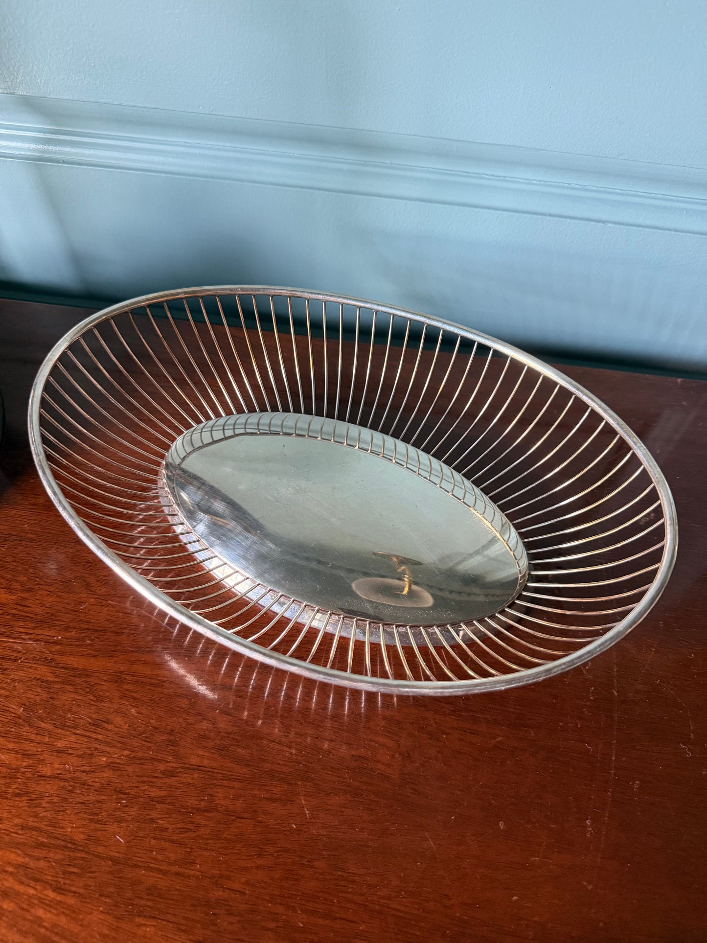 Silverplate Wire Oblong Basket