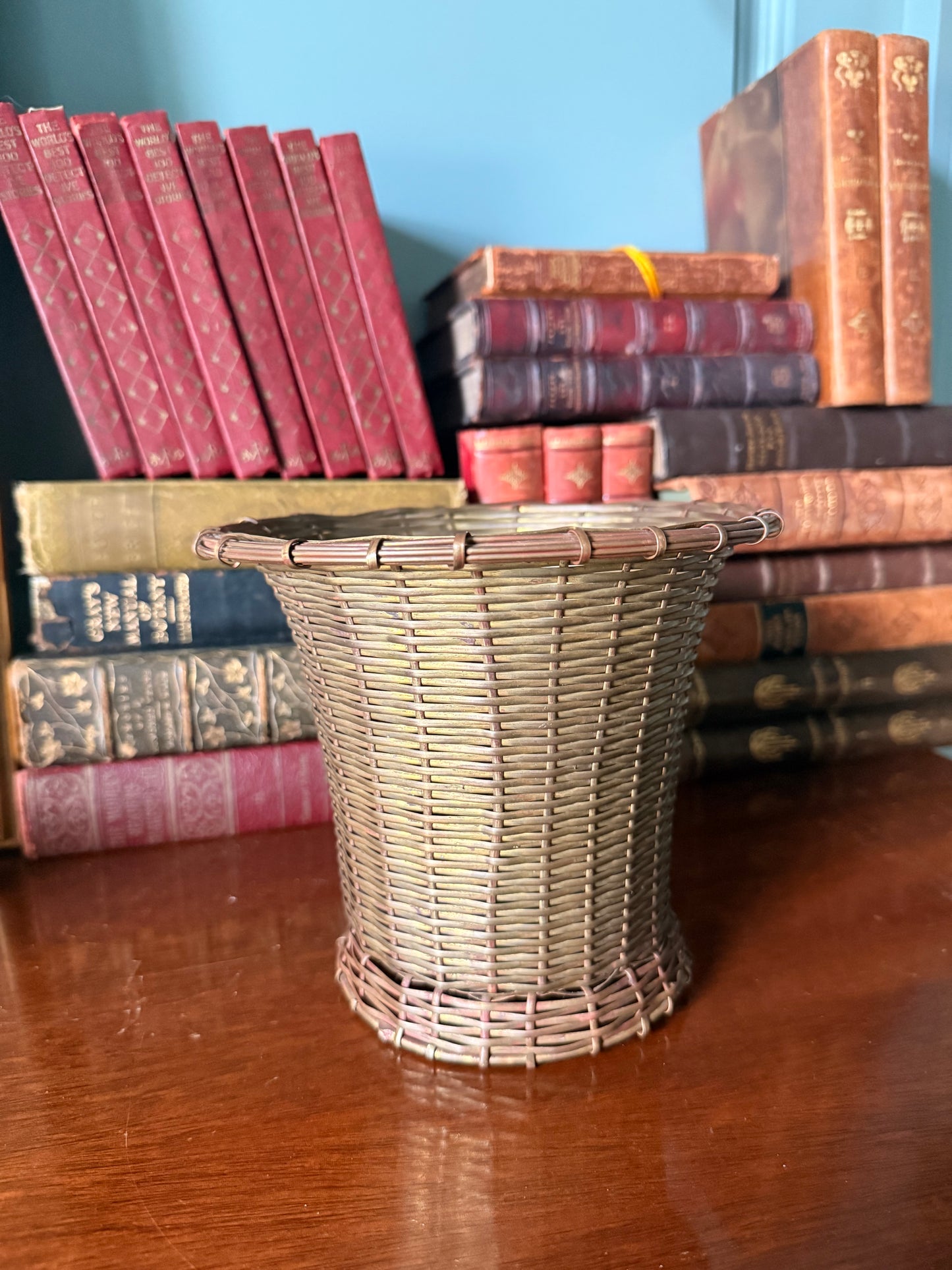 Brass Fluted Columnar Basket Planter