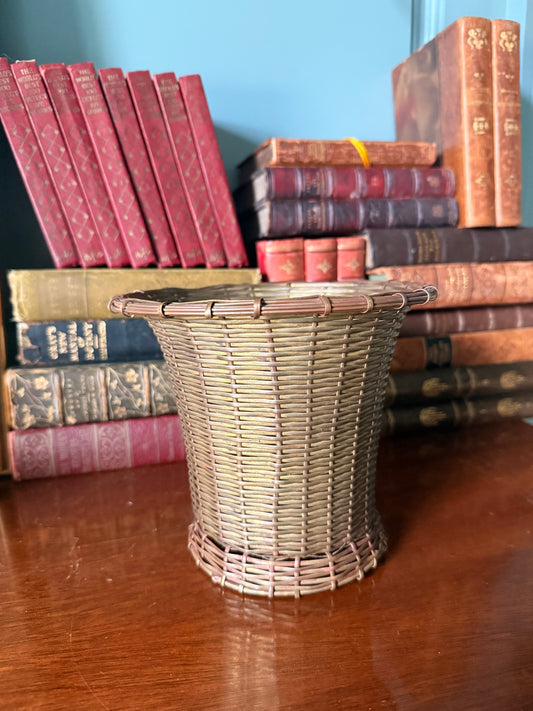 Brass Fluted Columnar Basket Planter