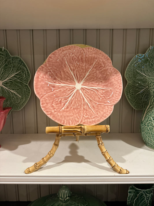 Vintage Bordallo Pinheiro Cabbage Pink Luncheon Plate