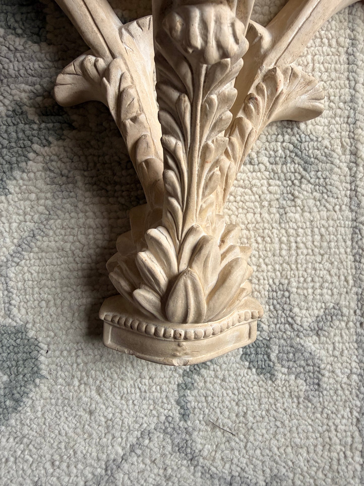 Pair of Unglazed Ceramic Wall Sconces with Rams Heads