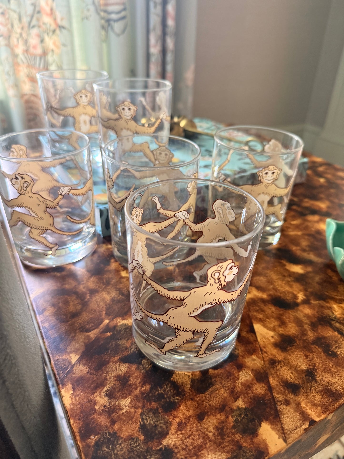 Set of Six C.E. Tausch Dancing Monkeys DOF Glasses