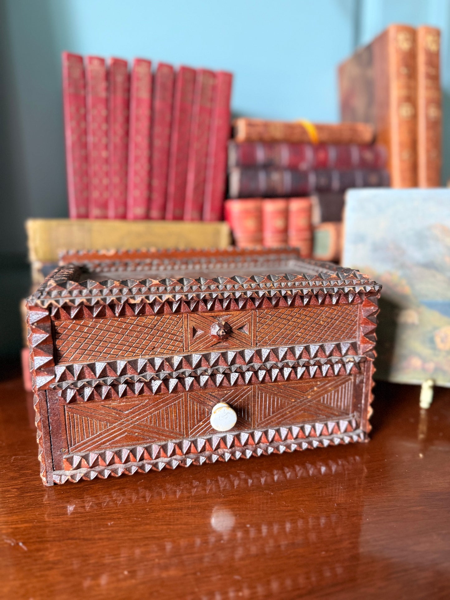 Antique Tramp Art Box