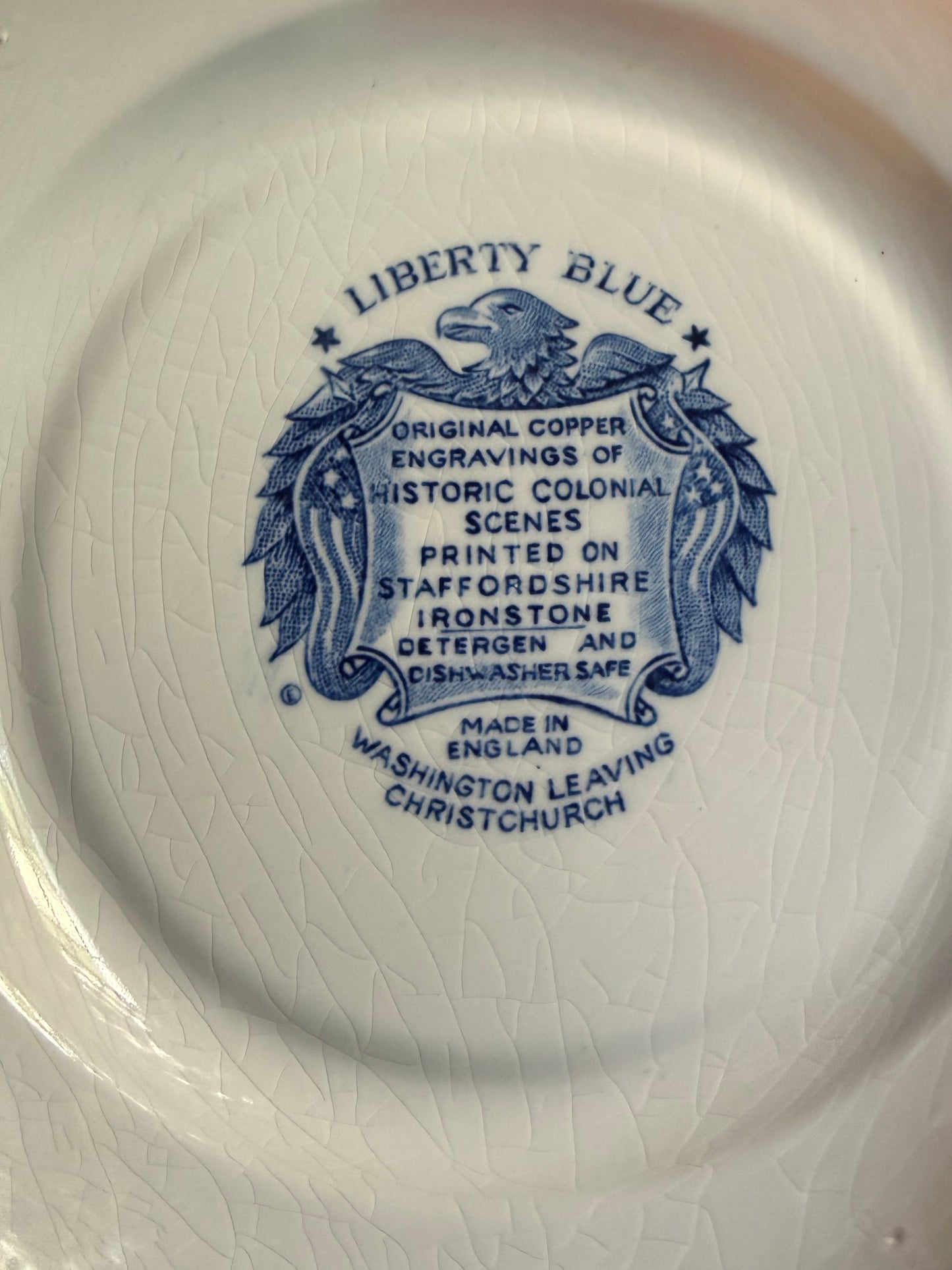 Liberty Blue Washington Leaving Christ Church Salad Plates