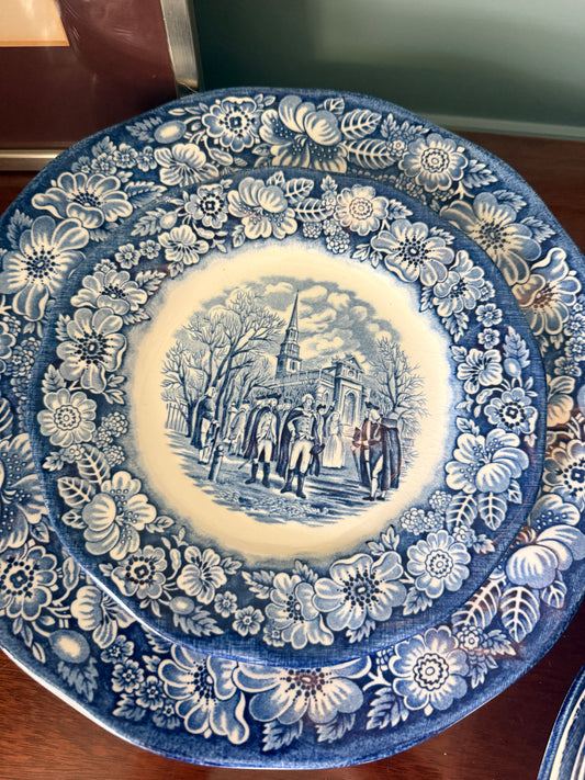Liberty Blue Washington Leaving Christ Church Salad Plates
