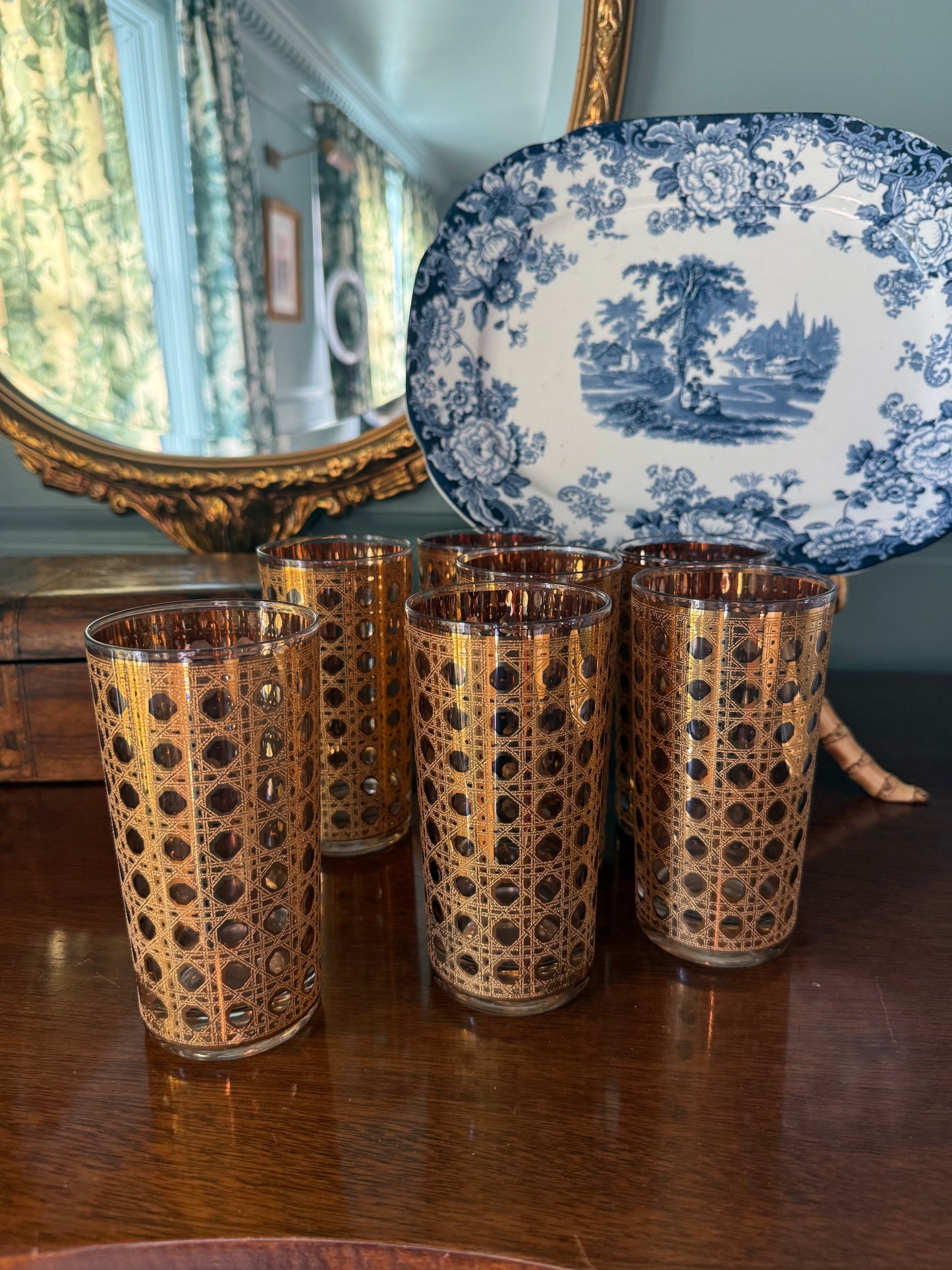 Set 7 Culver Canella Highball Glasses