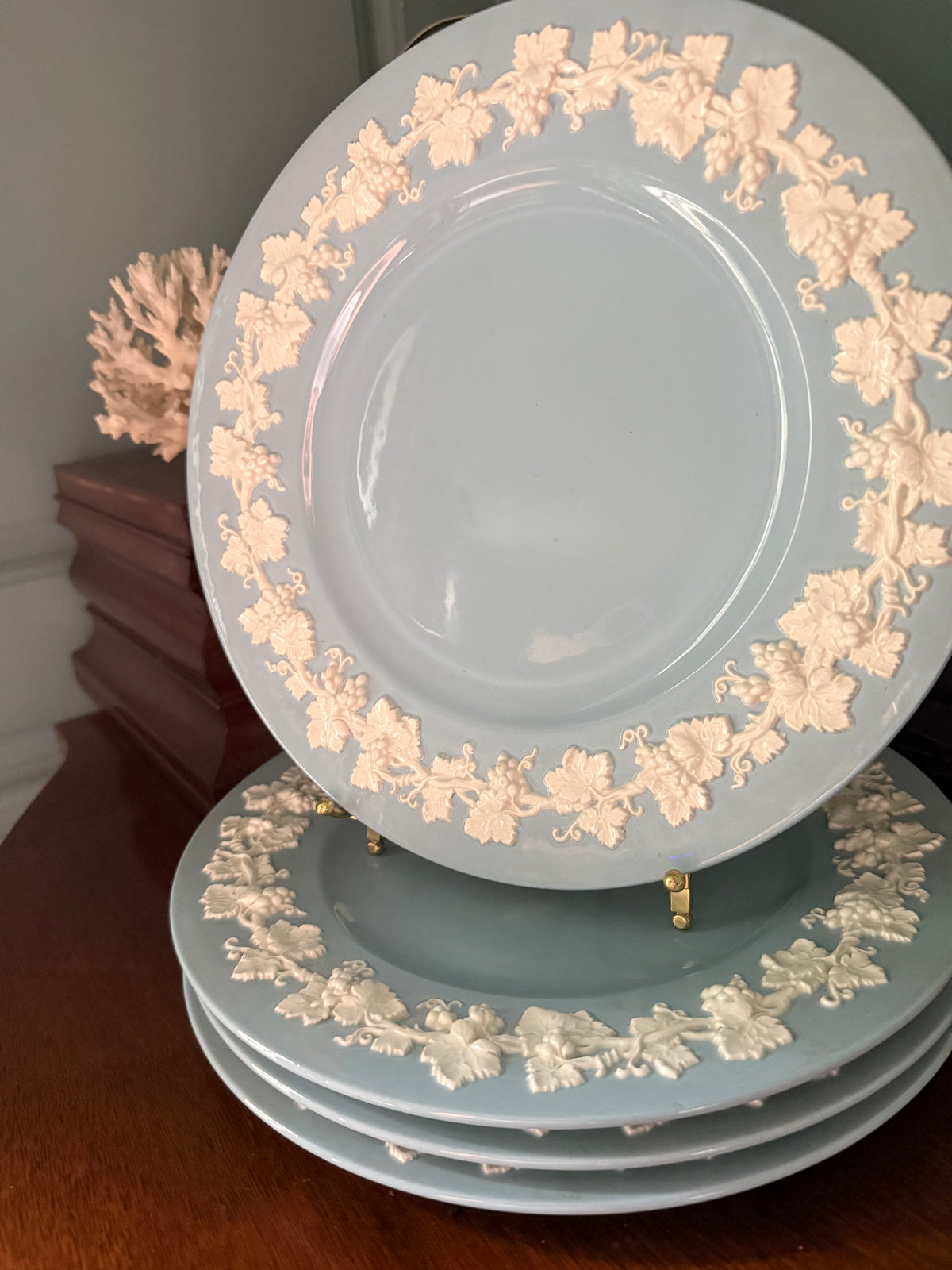 Wedgwood Queensware Cream on Lavender Dinner Plates