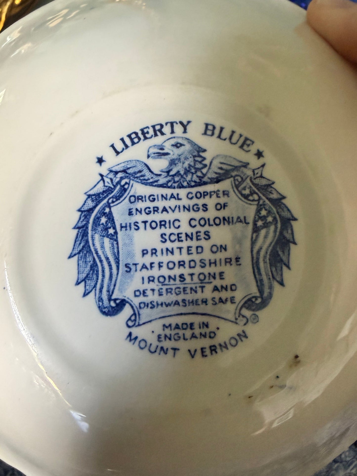 Liberty Blue Mount Vernon Coupe Cereal Bowls