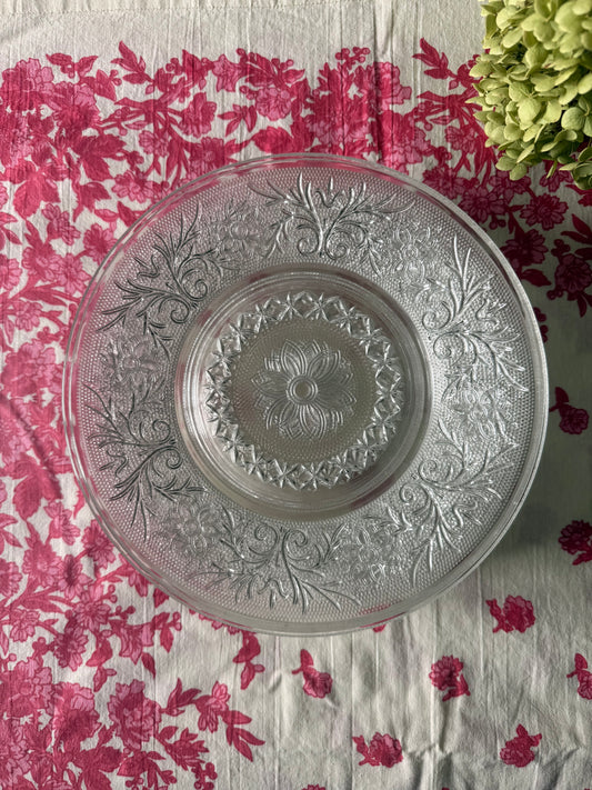 Vintage Indiana Glass Company Sandwich Clear Snack Plates