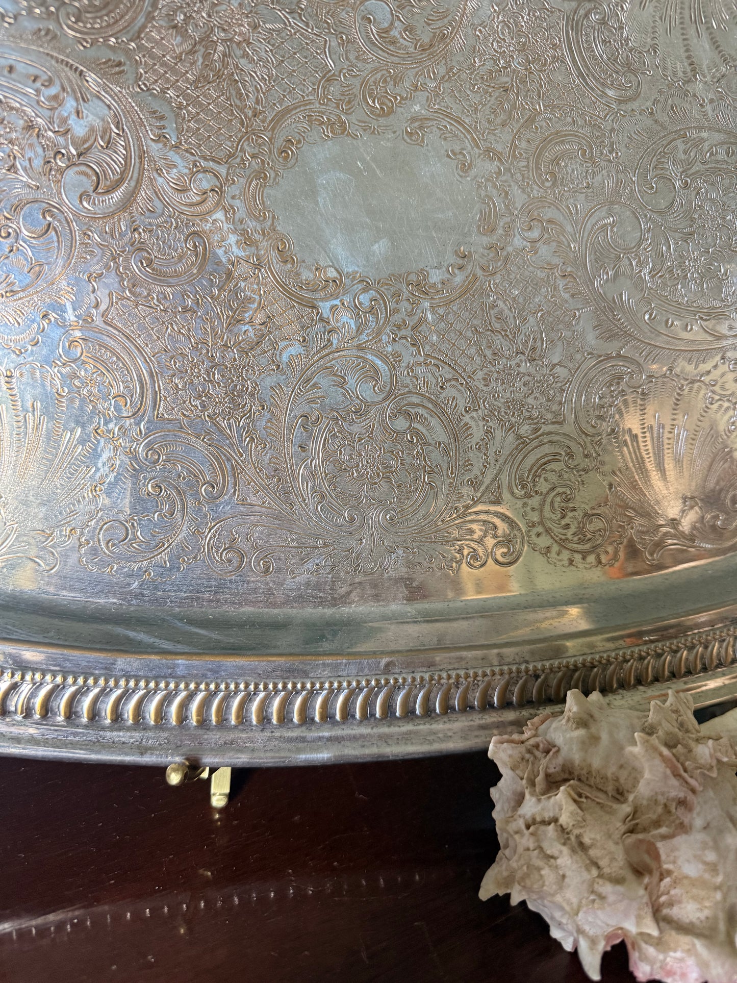 Silverplate Handled Gallery Tray