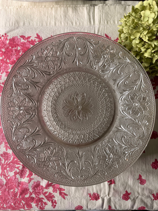 Vintage Indiana Glass Company Sandwich Clear Dinner Plates