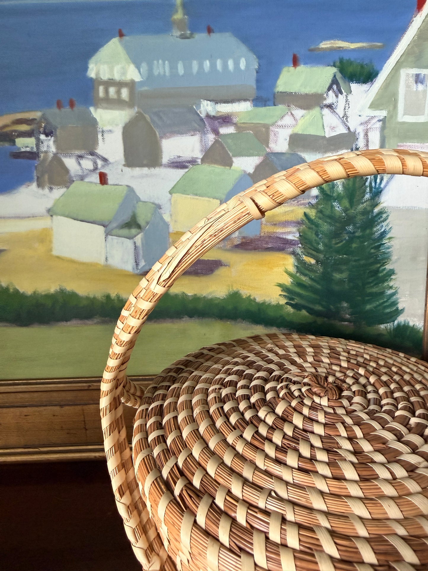 Sweetgrass and Pine Gullah Lidded Basket