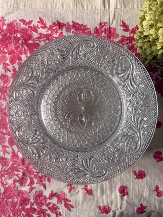 Vintage Indiana Glass Company Sandwich Clear Luncheon Plates