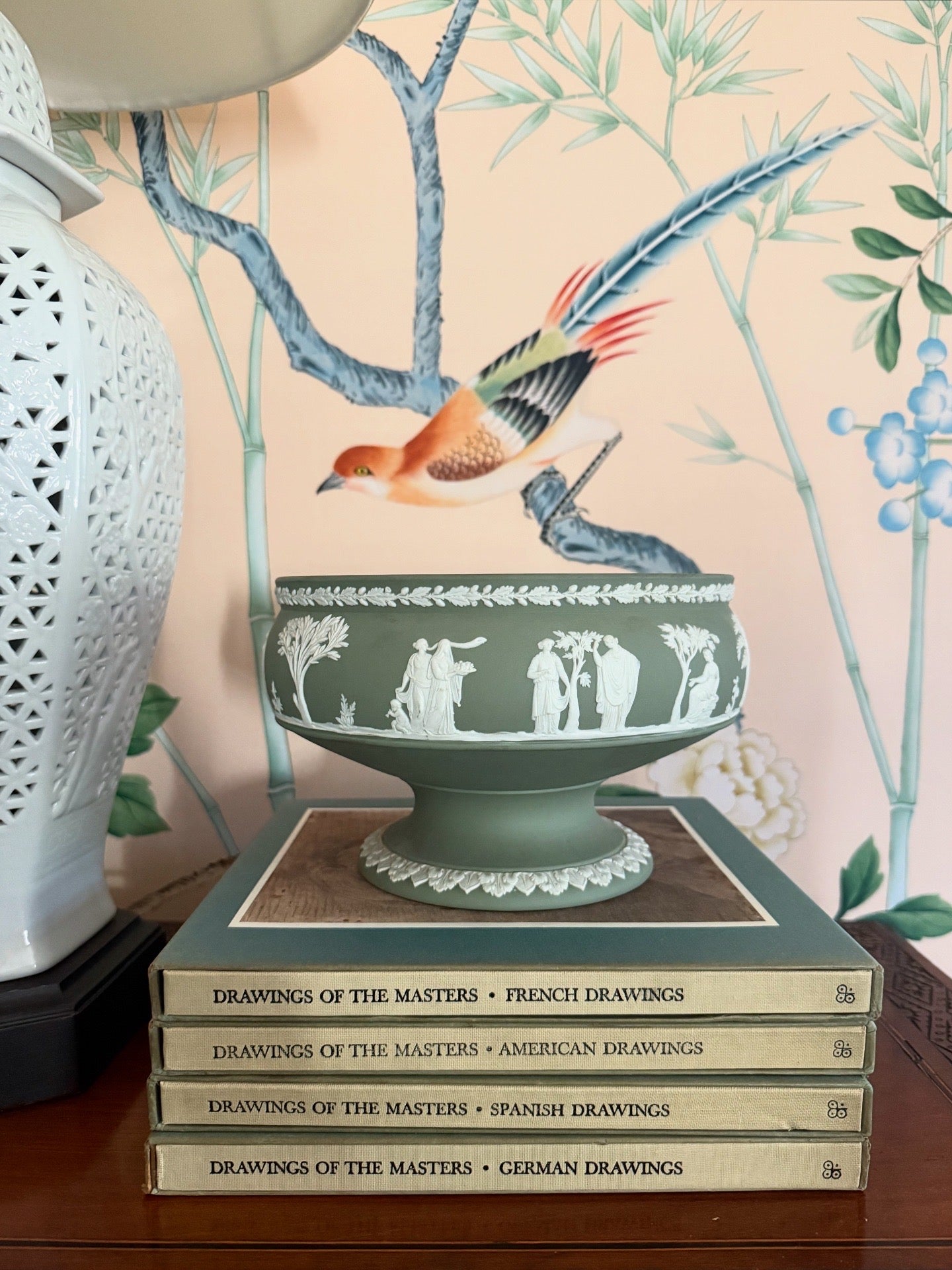 Wedgwood Jasperware Sage Footed Imperial Bowl