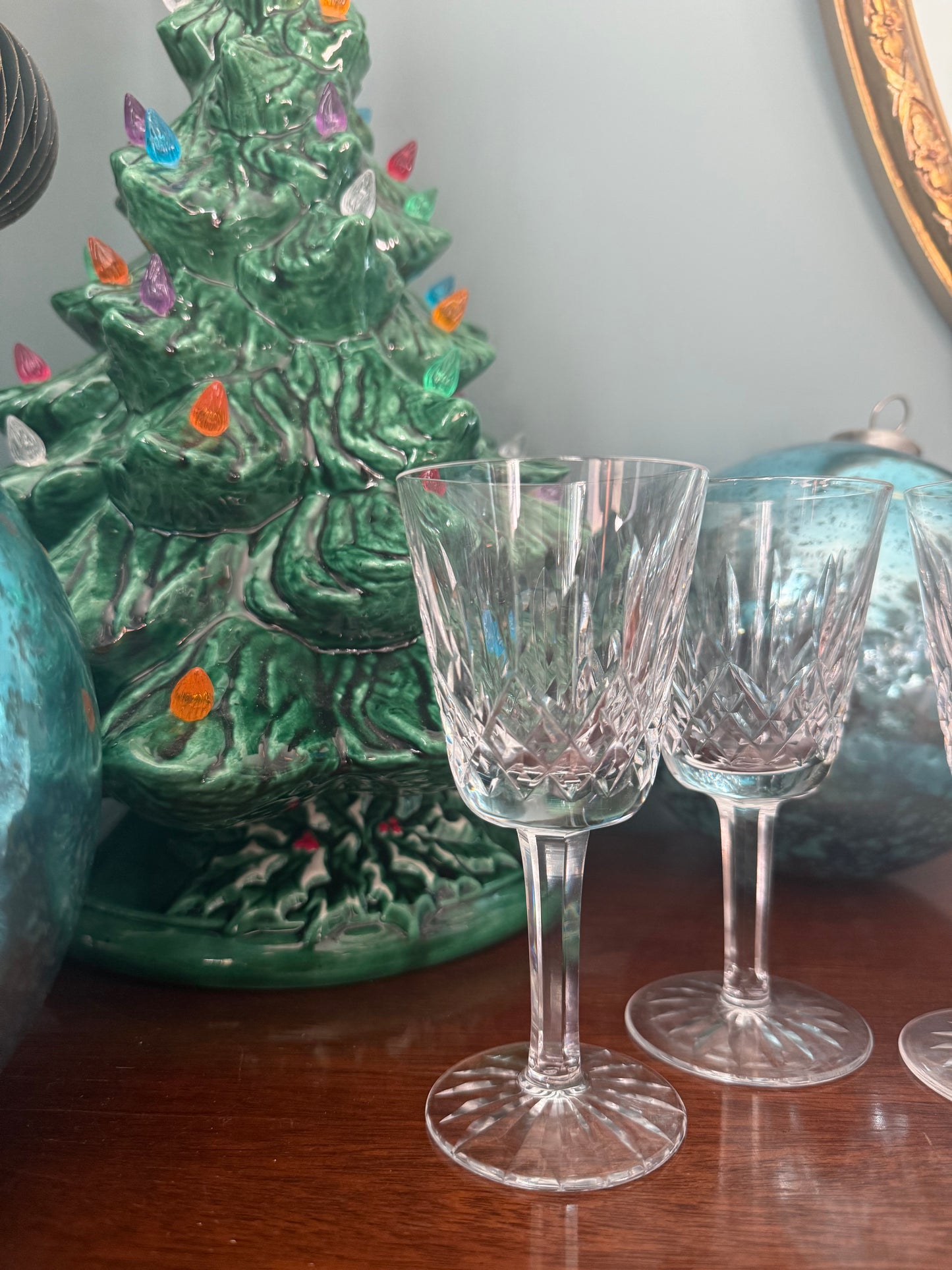 Set of 5 Waterford Lismore Crystal Claret Wine Glasses, 4.5oz