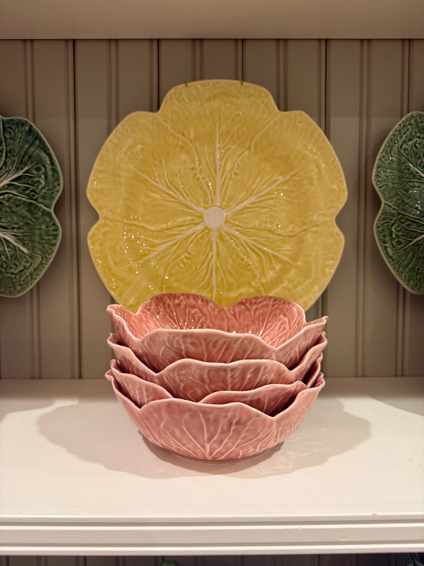 Vintage Bordallo Pinheiro Cabbage Pink Salad Bowl