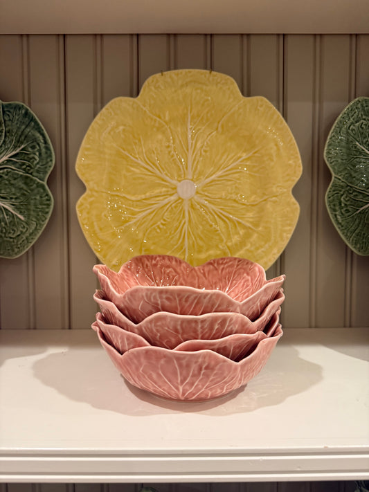Vintage Bordallo Pinheiro Cabbage Pink Salad Bowl