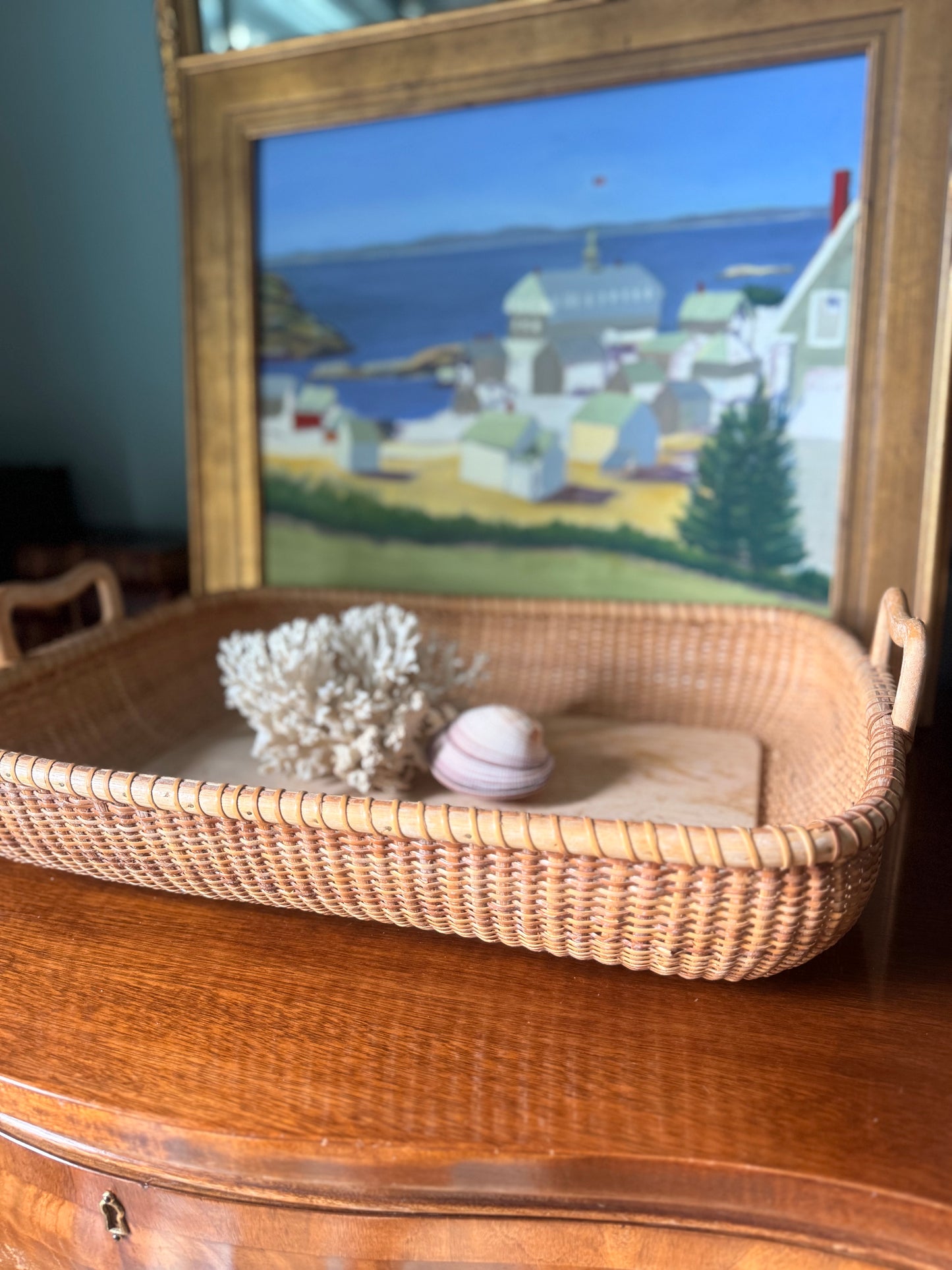 Nantucket Style Rectangular Handled Tray