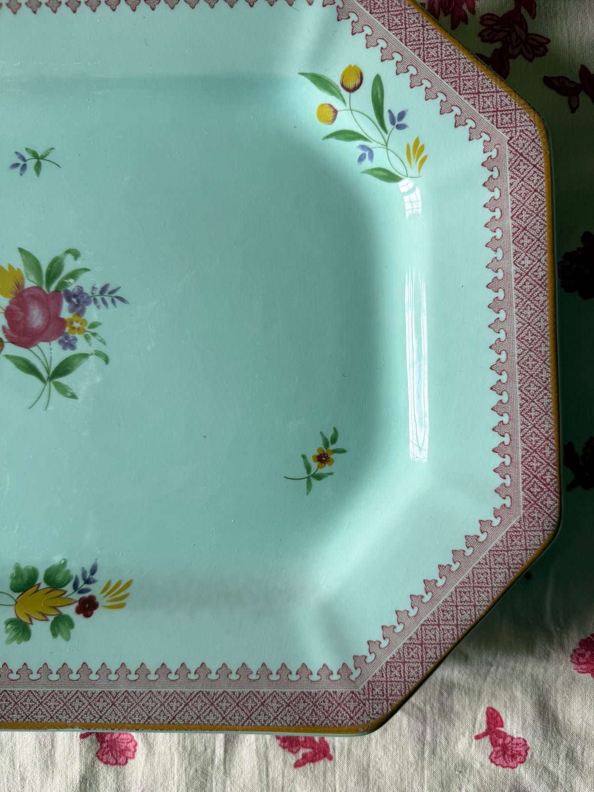 Vintage Adams Calyx Ware Lowestoft 12” Platter