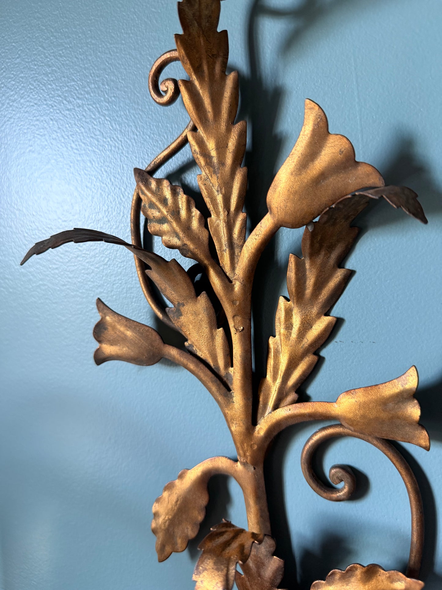 Vintage Italian Gilt Two-arm Wall Sconce