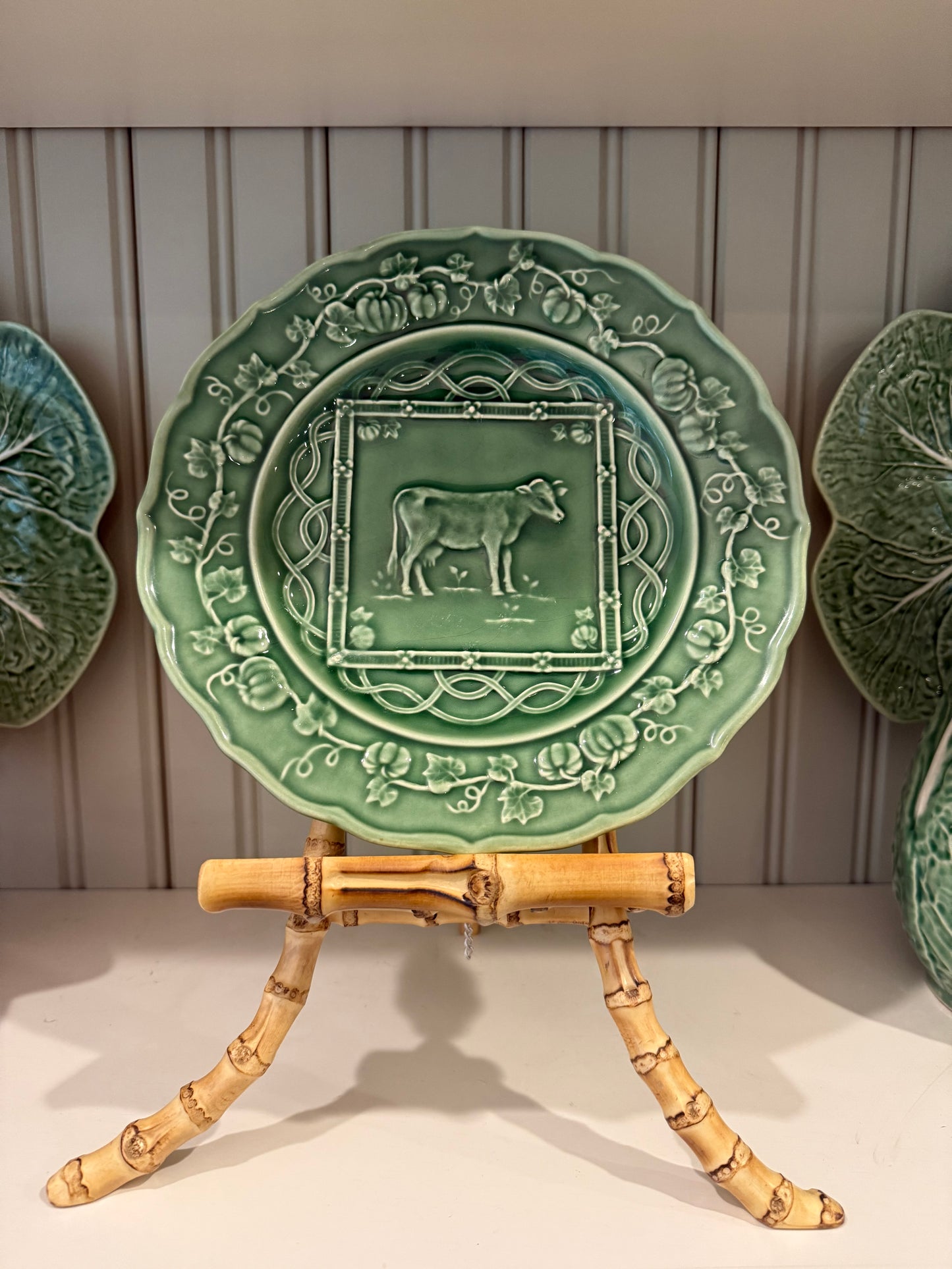 Vintage Bordallo Pinheiro Farm Luncheon Plate - Cow