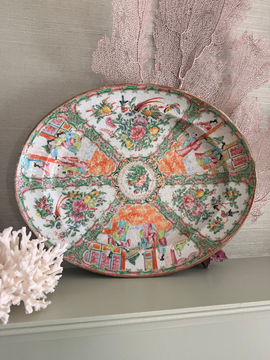 Antique Rose Medallion 18” Platter