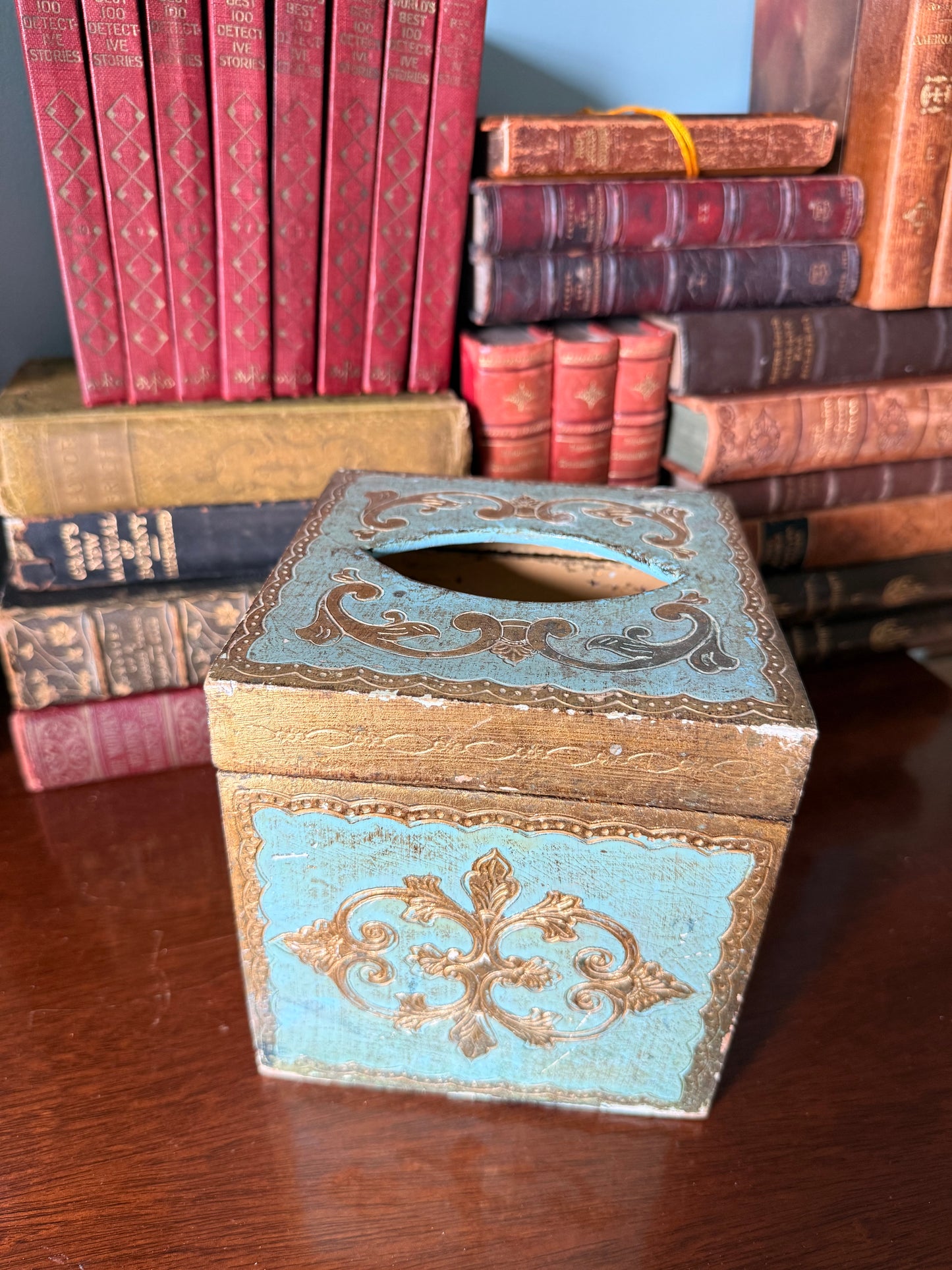 Vintage Florentine Square Tissue Box