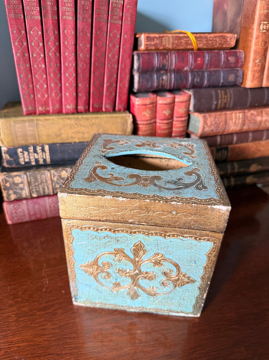 Vintage Florentine Square Tissue Box