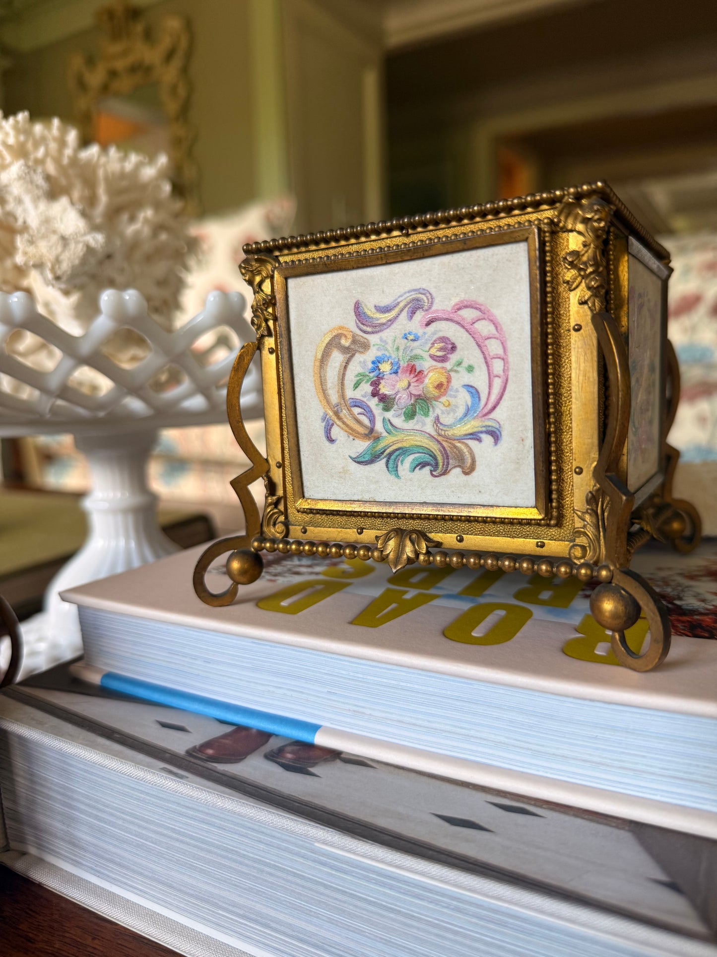 Antique Nicolas Morfau French Ormolu & Porcelain Cachepots