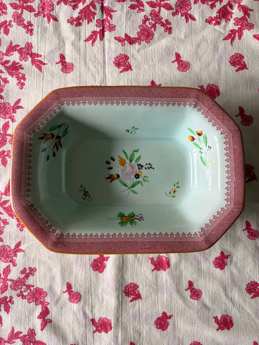 Vintage Adams Calyx Ware Lowestoft 9” Dish