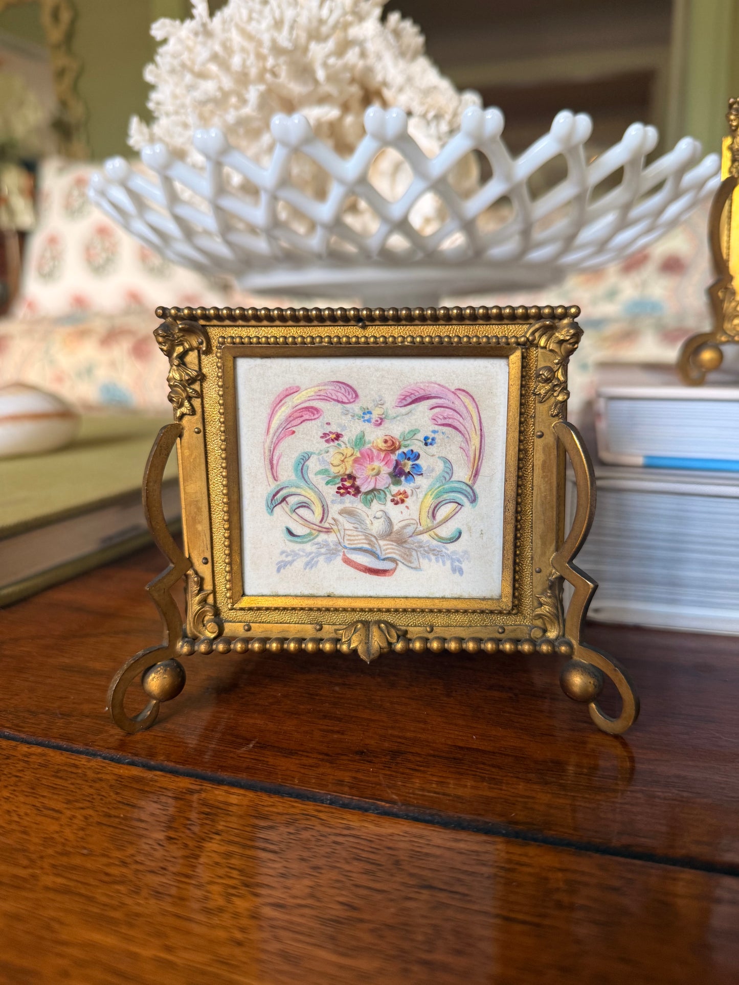 Antique Nicolas Morfau French Ormolu & Porcelain Cachepots