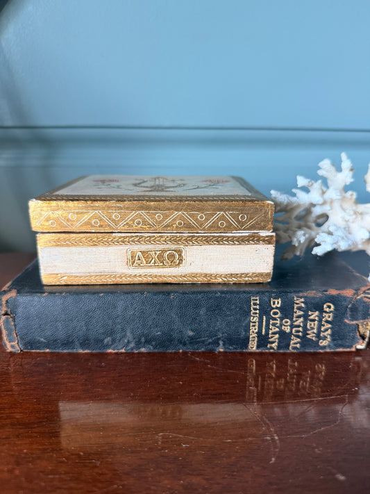 Vintage Florentine Alpha Chi Omega Hinged Box