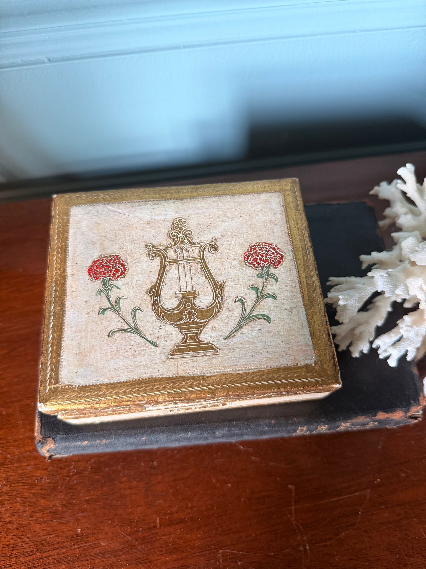Vintage Florentine Alpha Chi Omega Hinged Box